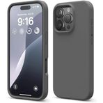 URUCHI iPhone 16 Pro Max ile Uyumlu, İnce Sıvı Silikon 3 Katmanlı Tam Kaplamalı Yumuşak Jel Kauçuk Darbeye Dayanıklı Telefon Kılıfı, Çizilmez Mikrofiber Astarlı Koruyucu Kılıf, Gri
