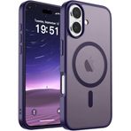 URUCHI iPhone 17 ile uyumlu Güçlü Manyetik Telefon Kılıfı, [Mag-Safe ile Uyumlu] [Askeri Düzey Düşme Koruması] [Güçlü Silikon Kenarlar] İnce Yarı Saydam Mat Koruyucu Kılıf (Mor)