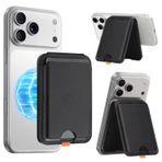 URUCHI Orbit Manyetik Kartlık, iPhone 17/16 / 15/14 / 13/12 Serisi ile Uyumlu Mag-Safe Cüzdan, RFID Korumalı, 3 Kart Kapasiteli, Ayarlanabilir Stand, Güçlü Manyetik Tutuş, Siyah