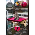 URZ Cama Asılan Yapışan Vantuzlu Kedi Yatağı Yıkanabilir 5 Renk 2 Boy Battaniye Seçenekli - 45 x 30 cm - Fuşya
