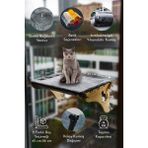 URZ Cama Asılan Yapışan Vantuzlu Kedi Yatağı Yıkanabilir 5 Renk 2 Boy Battaniye Seçenekli - 60 x 30 cm - Gri