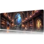 Urzuva Arcane Library Hall 70X30 3mm Kalınlık Premium Gaming Oyuncu Mousepad, Anti Slip Xxl Mouse Pad - Çok Renkli