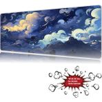 Urzuva Celestial Night 90X40 4mm Kalınlık Premium Gaming Oyuncu Mousepad, Anti Slip Xxl Mouse Pad - Çok Renkli