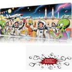 Urzuva Cosmic Cheers 90X40 4mm Kalınlık Premium Gaming Oyuncu Mousepad, Anti Slip Xxl Mouse Pad - Çok Renkli