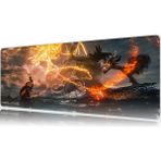 Urzuva Flamebound Duel 70X30 3mm Kalınlık Premium Gaming Oyuncu Mousepad, Anti Slip Xxl Mouse Pad - Çok Renkli