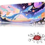 Urzuva Galactic Sakura 2 90X40 4mm Kalınlık Premium Gaming Oyuncu Mousepad, Anti Slip Xxl Mouse Pad - Çok Renkli