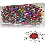 Urzuva Graffiti Madness 90X40 4mm Kalınlık Premium Gaming Oyuncu Mousepad, Anti Slip Xxl Mouse Pad - Çok Renkli