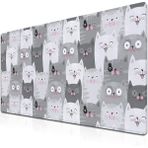 Urzuva Grey Whiskers 70X30 3mm Kalınlık Premium Gaming Oyuncu Mousepad, Anti Slip Xxl Mouse Pad - Çok Renkli
