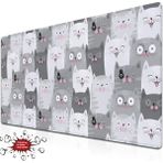Urzuva Grey Whiskers 90X40 4mm Kalınlık Premium Gaming Oyuncu Mousepad, Anti Slip Xxl Mouse Pad - Çok Renkli