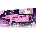 Urzuva Kawaii Blaster 70X30 3mm Kalınlık Premium Gaming Oyuncu Mousepad, Anti Slip Xxl Mouse Pad - Çok Renkli