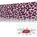 Urzuva Leopar Desen 90X40 4mm Kalınlık Premium Gaming Oyuncu Mousepad, Anti Slip Xxl Mouse Pad - Çok Renkli