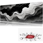 Urzuva Lunar Waves 90X40 4mm Kalınlık Premium Gaming Oyuncu Mousepad, Anti Slip Xxl Mouse Pad - Çok Renkli