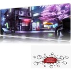 Urzuva Neon Rain & Sakura 90X40 4mm Kalınlık Premium Gaming Oyuncu Mousepad, Anti Slip Xxl Mouse Pad - Çok Renkli