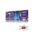 urzuva Neon Tokyo Nights 90x40 4MM Kalınlık Premium Gaming oyuncu mousepad, Anti Slip XXL mouse pad