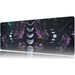 Urzuva Night Flora 70X30 3mm Kalınlık Premium Gaming Oyuncu Mousepad, Anti Slip Xxl Mouse Pad - Çok Renkli