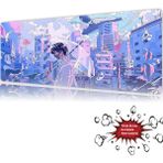 Urzuva Silent Rain Tokyo 90X40 4mm Kalınlık Premium Gaming Oyuncu Mousepad, Anti Slip Xxl Mouse Pad - Çok Renkli