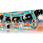 Urzuva Space Disco Party 70X30 3mm Kalınlık Premium Gaming Oyuncu Mousepad, Anti Slip Xxl Mouse Pad - Çok Renkli