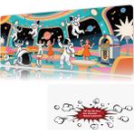 Urzuva Space Disco Party 90X40 4mm Kalınlık Premium Gaming Oyuncu Mousepad, Anti Slip Xxl Mouse Pad - Çok Renkli