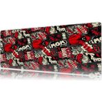 Urzuva Urban Chaos 70X30 3mm Kalınlık Premium Gaming Oyuncu Mousepad, Anti Slip Xxl Mouse Pad - Çok Renkli