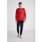 Us Polo Assn Erkek Kırmızı Uzun Kol Pijama Takımı 18735