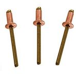 USA Fittings Bakır Pop Perçinler 1/8 Çap Pirinç Mandrel Kör Perçinler Kubbe Başlı 4-2 (1/8" Çap x 1/8" Kavrama) (1/8" Çap x 0.063-.125 Kavrama Aralığı) Adet 100