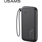 Usams CD151 10000 Mah Powerbank – 20W Hızlı Şarj, Dahili 3’lü Kablolu, Type-C & USB Çıkışlı, Ultra Ince - Siyah
