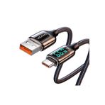 Usams Us-sj544 Dijital Göstergeli Çipli Örgülü 1.2 m Pd 66 W Usb To Type-c Hızlı Şarj ve Data Kablosu