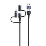 Usams US-SJ547 USB+Type-C To Type-C+Lightning+Micro Usb 1.2 m 6 in 1 PD Hızlı Şarj ve Data Kablosu