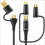 Usams US-SJ616 Type-C Lightning Micro USB PD100W Hızlı Şarj ve Data Kablosu