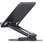 Usams ZJ080 Katlanabilir Telefon ve Tablet Standı – 360° Sabit Taban, 4.7-12 Inç Uyumlu - Siyah