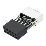 USB 2.0 Anakart Adaptörü, USB Anakart Başlık Uzantısı,9 Pinli Konnektör USB 2.0 Kasa Anakartı | Yüksek Hızlı Erkek - Tip-E Dişi Uzatma Adaptörü Tip-C Soket, 9 Pimli Başlık Adaptörü