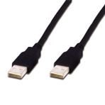Usb 2.0 Bağlantı Kablosu, Usb A Erkek - Usb A Erkek, 3 Metre, Awg 30, Usb 2.0 Uyumlu, Ul, Siyah Renk