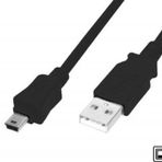 USB 2.0 Bağlantı Kablosu, USB A Erkek - USB mini B (5 pin) Erkek, 1 metre, AWG 28, USB 2.0 uyumlu, U