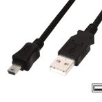 Usb 2.0 Bağlantı Kablosu, Usb A Erkek - Usb Mini B (5 Pin) Erkek, 3 Metre, Awg 28, Usb 2.0 Uyumlu, Ul, Siyah Renk