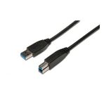 Usb 3.0 Bağlantı Kablosu, Usb A Erkek - Usb B Erkek, 1.80 Metre, Cu, Awg 28, 2X Zırhlı, Ul, Siyah Renk