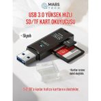 USB 3.0 Micro Sd/tf Çoklu Kart Okuyucu Adaptör - Siyah - Kamera Hafızasından Fotoğraf ve Veri Aktarma