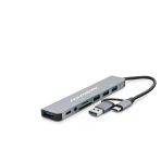 Usb 3.0 & Type-C Hub Audio Kart Okuyucu 8 Port - Gri Hdx7828