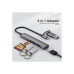 Usb 3.0 Usb Çoklayıcı 5 İn 1 Usb-A Ve Usb Type C Kablolu Micro Sd Ve Sd Kart Okuyucu Özellikli Usb Hub Çoğaltıcı 3 Usb Port Yüksek Hızlı Data Aktarım