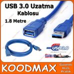 USB 3.0 Uzatma Kablosu Erkek Dişi Kablo 1.8m