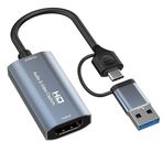 USB 3.0 Video Capture 1080P 60FPS HDMI'dan USB/Tip C Oyun Akış Kaydedici, PS4/5 Switch Xbox Camera Board Capture için
