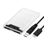 USB 3.0 Yüksek Hızlı Şeffaf 2.5 inç SATA SSD/HDD Harici Disk Kutusu - Kurulum Gerektirmez zr20