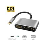 Usb 3.1 Type-C To 4K Hdmi + Vga Çevirici Adaptör Kablo Apple Uyumlu MacBook