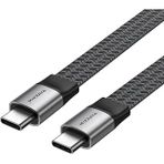 USB 4.0 40GBPS Flat USB C Veri Kablosu, 240W USB C Şarj Kablosu, 8K@60hz 4K@240Hz 2K@360Hz Thunderbolt 4 Görüntü Kablosu, MacBook, Monitör, Docking İstasyonu, iPhone ile Uyumlu - 1.2 Metre