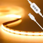 USB 5 V LED şerit sıcak beyaz 2 m, PAUTIX 640 LED kısılabilir COB LED şerit ışıkları CRI90+ 2700 K TV arka plan aydınlatması, mutfak, yatak odası, ev için esnek zemin lambası, kendin yap aydınlatma