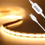 USB 5V LED Şerit Sıcak Beyaz 2M, PAUTIX 640LED'ler Kısılabilir COB LED Şerit Işıklar CRI85+ 3000 K TV Arka Aydınlatma, Mutfak, Yatak Odası, Ev Kendin Yap Aydınlatma için Esnek Yerden Aydınlatma