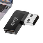 USB 90 Derece Adaptör Düşük Profil,USB3.0 Adaptör Erkek - Dişi - USB Kablo Konektörü Desteği Tek Yönlü Taraflar Dizüstü Bilgisayarlar, Telefon, PC için 10Gbps Veri Aktarımı Yajimsa