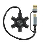 Usb A Type C Ses Kartı Ve 5 Port Kulaklık Çoklayıcı Dağıtıcı Splitter