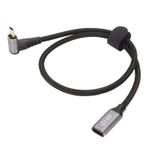 USB C 3.1 Erkek - USB Dişi Kablo, USB C 3.1 Şarj Kablosu 60Hz'de 4K Aşınmaya Dayanıklı Altın Kaplama Sağ Açı Tak Ve Çalıştır Oyun Konsolları Için Naylon Örgü (50cm)