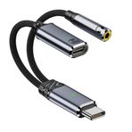 USB C - 3.5mm Kulaklık ve Şarj Adaptörü, 2'si 1 arada USB c PD 3.0 Şarj Portu Aux Ses Jakı ve 100W Hızlı Şarj Adaptörü Kablosu iPhone 16/15 Pro, Galaxy S25 S24 S23 Ultra ile Uyumlu
