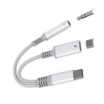 USB C 3,5 mm kulaklık şarj adaptörü (2'si 1 arada) AUX ses kablosu dongle iPhone 16 15 Pro Max için Samsung S25 S24 Apple kulaklık mikrofon bağlantısı iPad Headset Splitter Android için